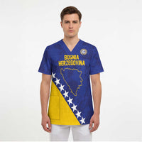 Custom Bosnia and Herzegovina Football Scrub Top Go Champion Sporty Style - Wonder Print Shop