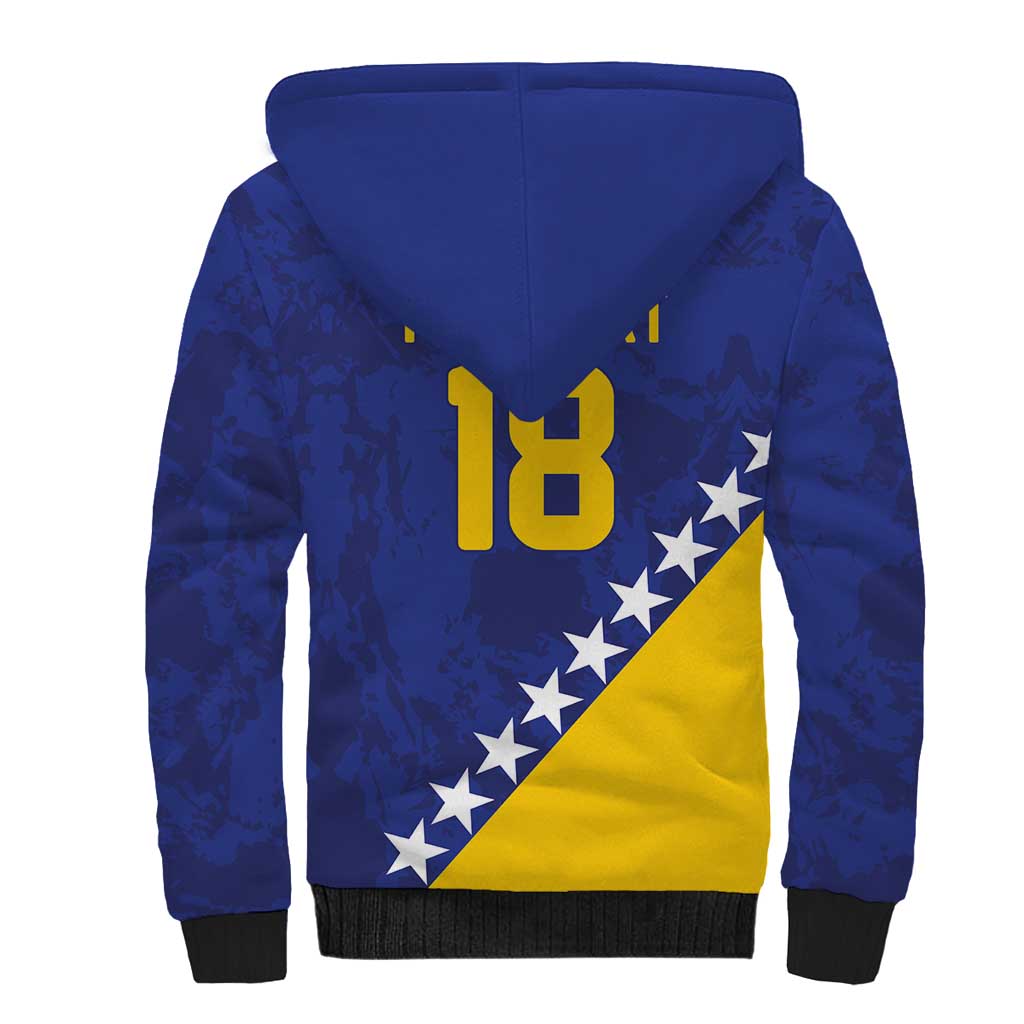 Custom Bosnia and Herzegovina Football Sherpa Hoodie Go Champion Sporty Style - Wonder Print Shop