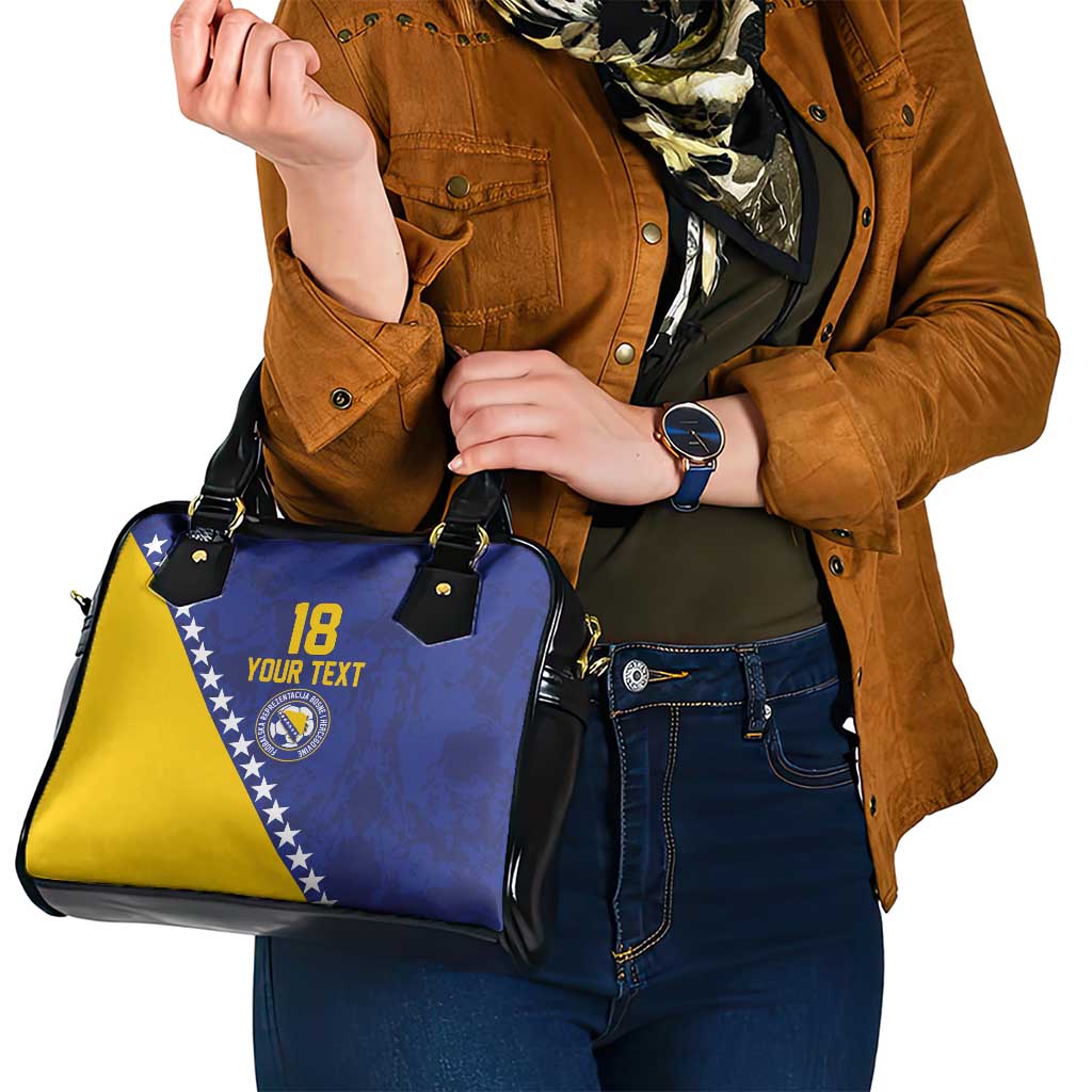 Custom Bosnia and Herzegovina Football Shoulder Handbag Go Champion Sporty Style - Wonder Print Shop