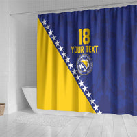 Custom Bosnia and Herzegovina Football Shower Curtain Go Champion Sporty Style - Wonder Print Shop