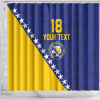 Custom Bosnia and Herzegovina Football Shower Curtain Go Champion Sporty Style - Wonder Print Shop