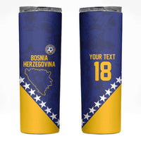 Custom Bosnia and Herzegovina Football Skinny Tumbler Go Champion Sporty Style - Wonder Print Shop