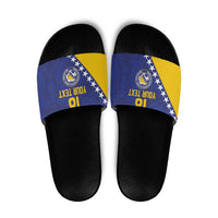 Custom Bosnia and Herzegovina Football Slide Sandals Go Champion Sporty Style - Wonder Print Shop
