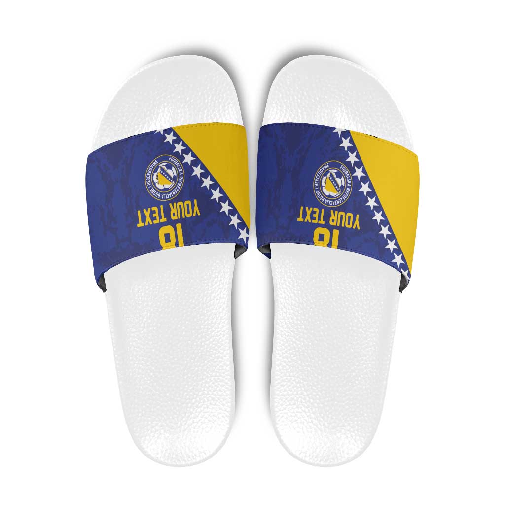 Custom Bosnia and Herzegovina Football Slide Sandals Go Champion Sporty Style - Wonder Print Shop