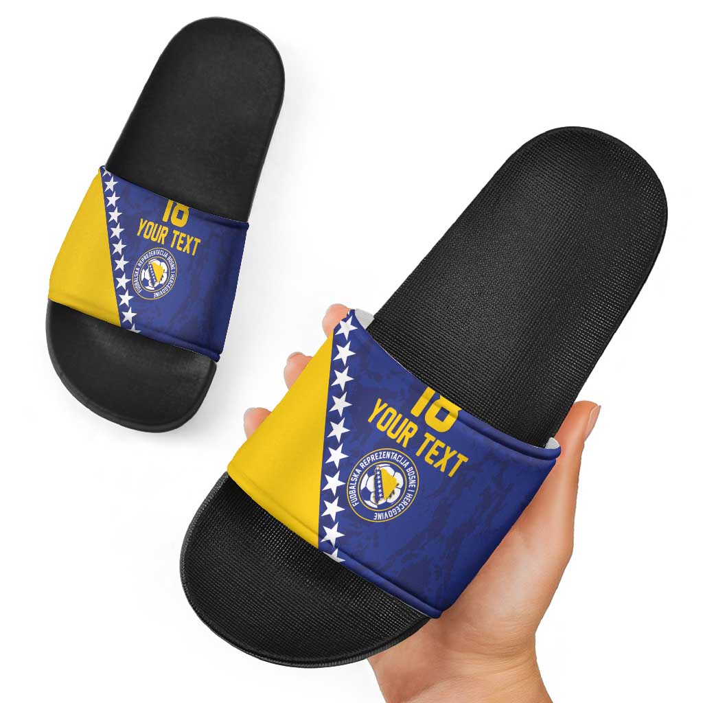 Custom Bosnia and Herzegovina Football Slide Sandals Go Champion Sporty Style - Wonder Print Shop