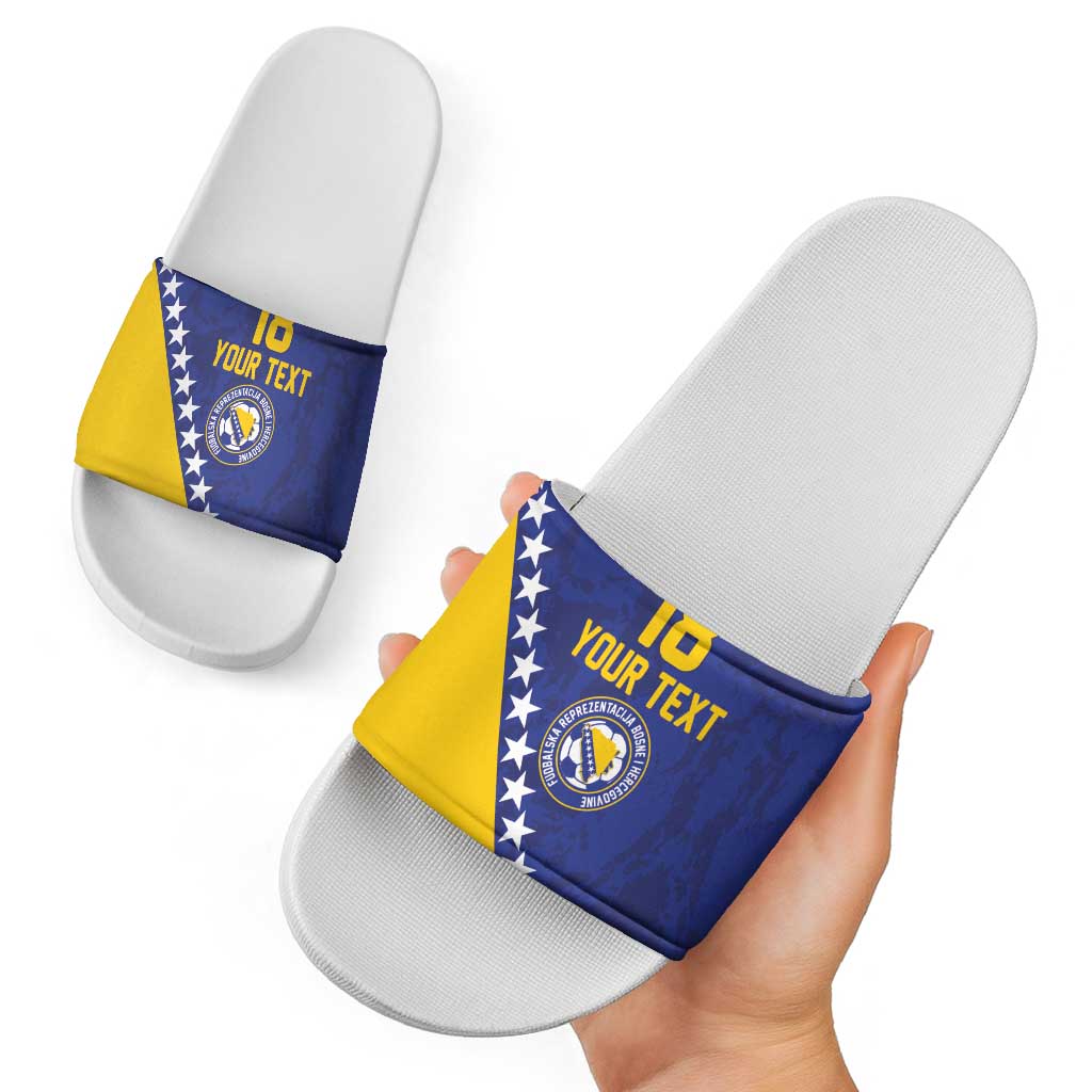 Custom Bosnia and Herzegovina Football Slide Sandals Go Champion Sporty Style - Wonder Print Shop