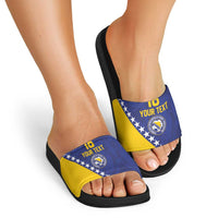 Custom Bosnia and Herzegovina Football Slide Sandals Go Champion Sporty Style - Wonder Print Shop