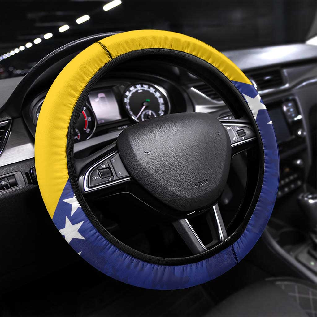 Bosnia and Herzegovina Football Steering Wheel Cover Go Champion Sporty Style - Wonder Print Shop