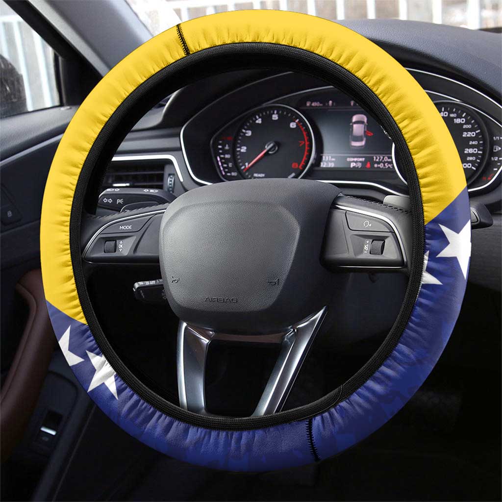 Bosnia and Herzegovina Football Steering Wheel Cover Go Champion Sporty Style - Wonder Print Shop