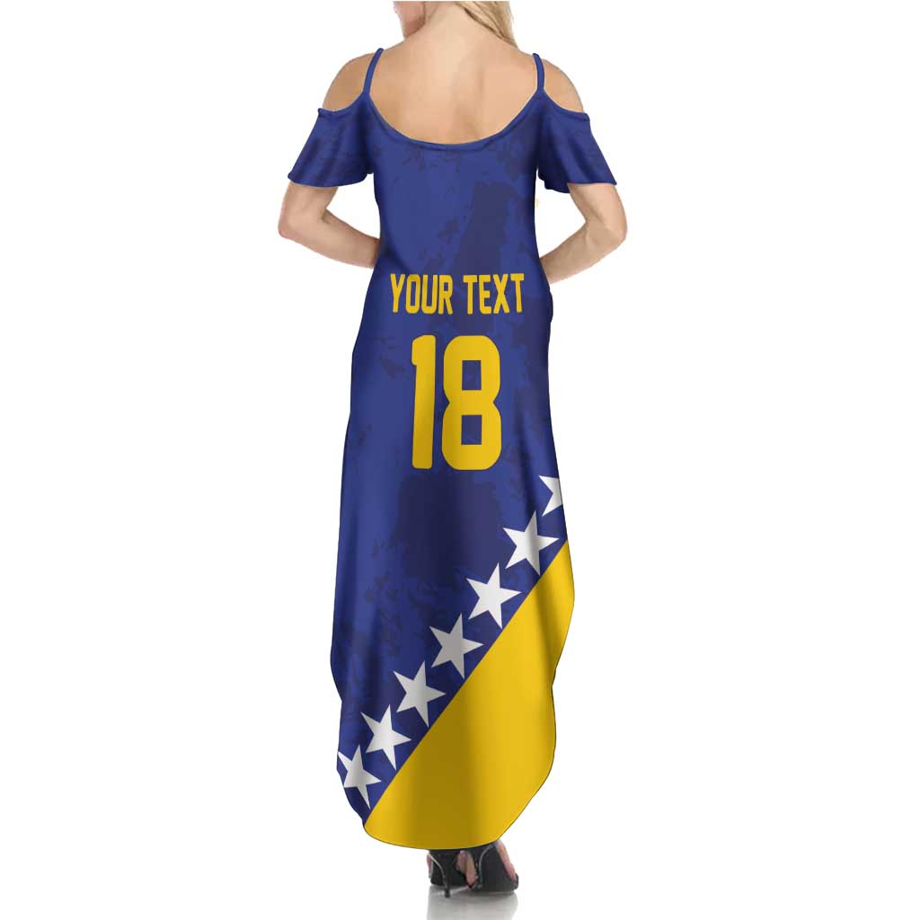 Custom Bosnia and Herzegovina Football Summer Maxi Dress Go Champion Sporty Style - Wonder Print Shop