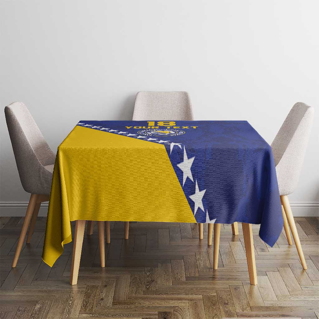 Custom Bosnia and Herzegovina Football Tablecloth Go Champion Sporty Style - Wonder Print Shop