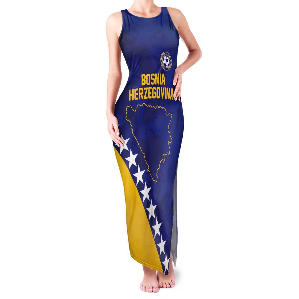Custom Bosnia and Herzegovina Football Tank Maxi Dress Go Champion Sporty Style - Wonder Print Shop