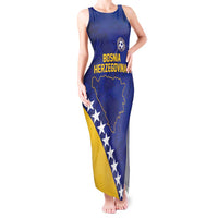Custom Bosnia and Herzegovina Football Tank Maxi Dress Go Champion Sporty Style - Wonder Print Shop