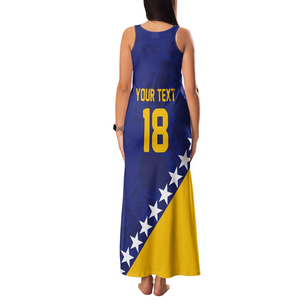 Custom Bosnia and Herzegovina Football Tank Maxi Dress Go Champion Sporty Style - Wonder Print Shop
