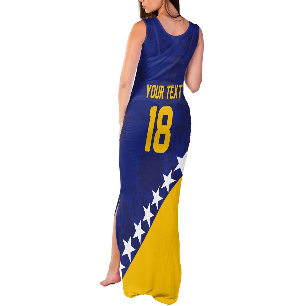 Custom Bosnia and Herzegovina Football Tank Maxi Dress Go Champion Sporty Style - Wonder Print Shop