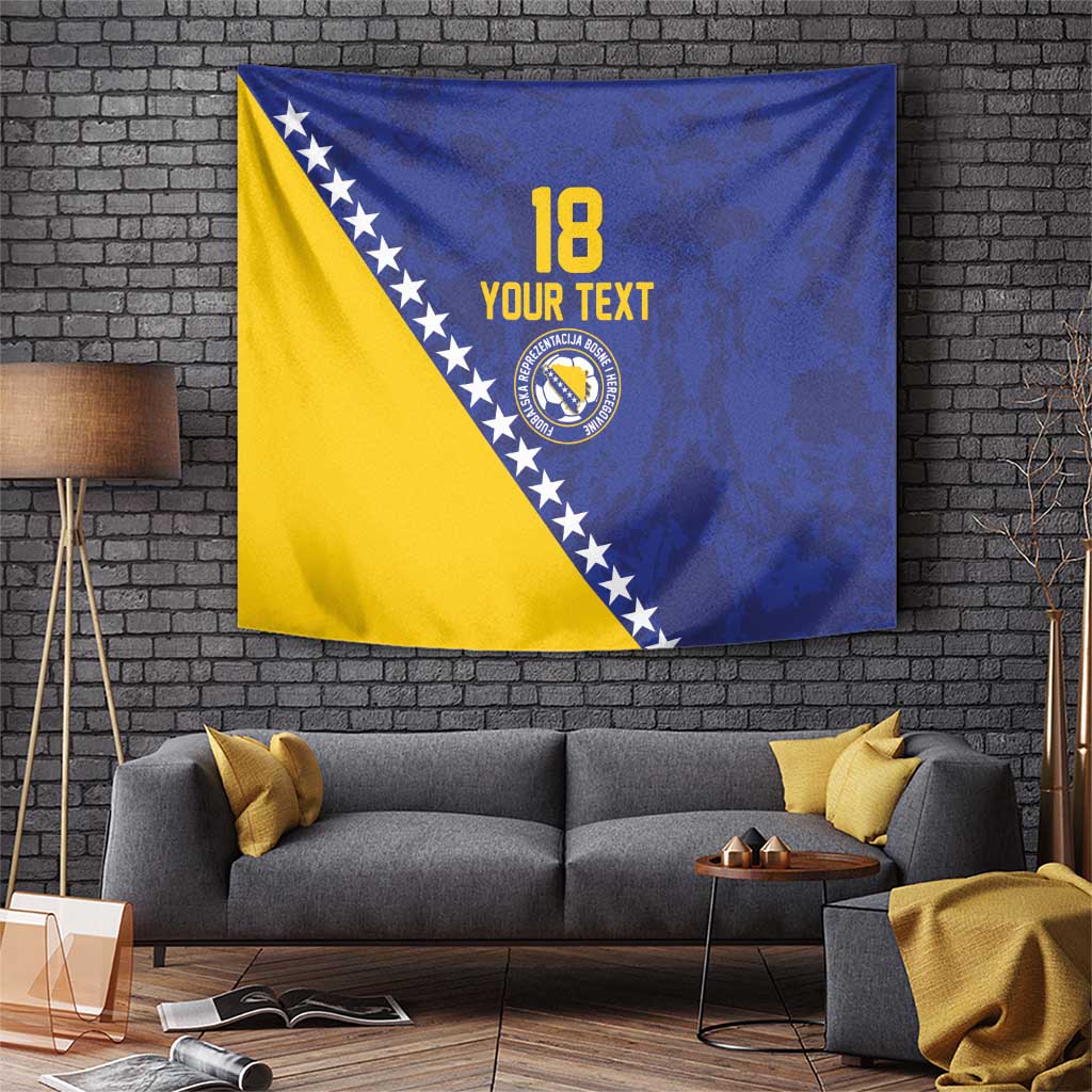 Custom Bosnia and Herzegovina Football Tapestry Go Champion Sporty Style - Wonder Print Shop