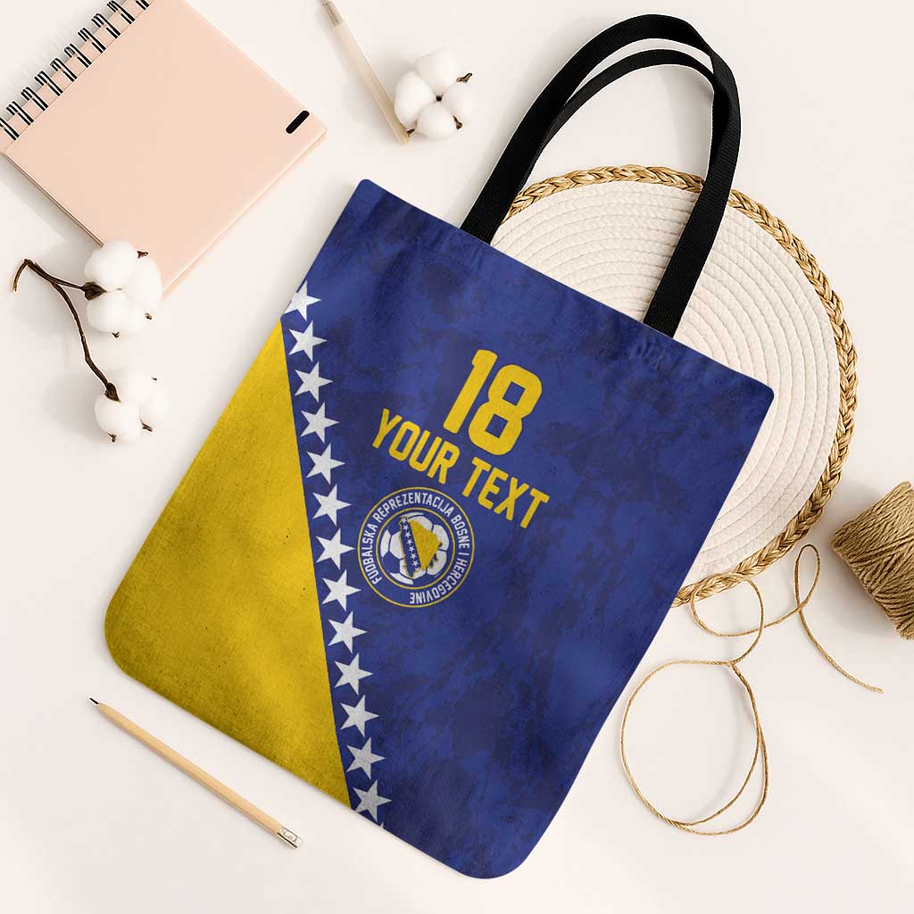 Custom Bosnia and Herzegovina Football Tote Bag Go Champion Sporty Style - Wonder Print Shop