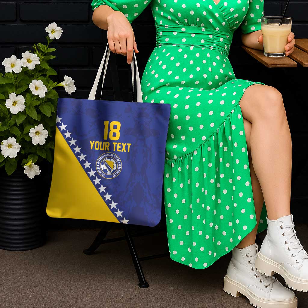 Custom Bosnia and Herzegovina Football Tote Bag Go Champion Sporty Style - Wonder Print Shop