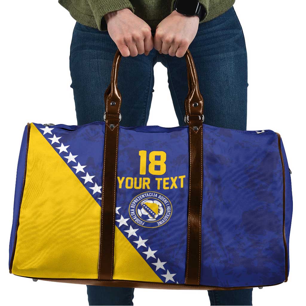 Custom Bosnia and Herzegovina Football Travel Bag Go Champion Sporty Style - Wonder Print Shop