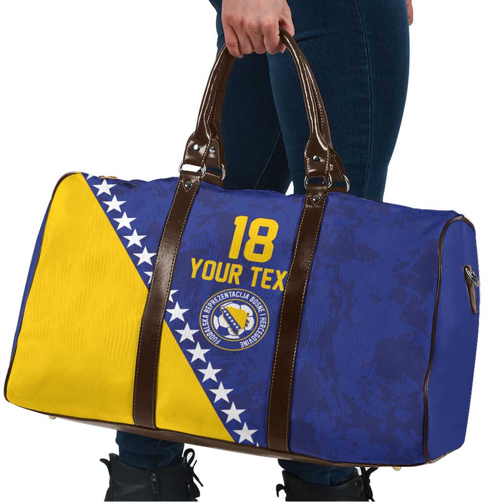 Custom Bosnia and Herzegovina Football Travel Bag Go Champion Sporty Style - Wonder Print Shop