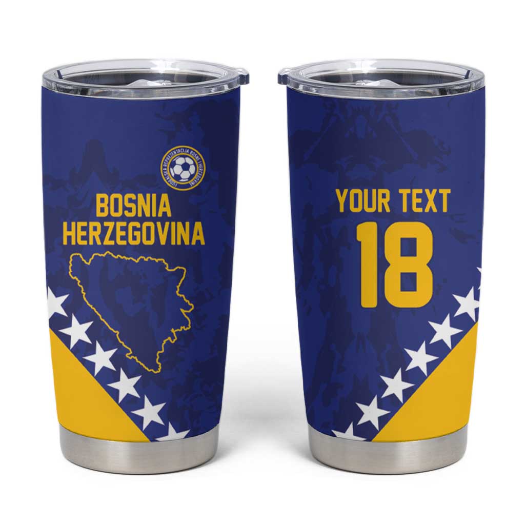 Custom Bosnia and Herzegovina Football Tumbler Cup Go Champion Sporty Style - Wonder Print Shop