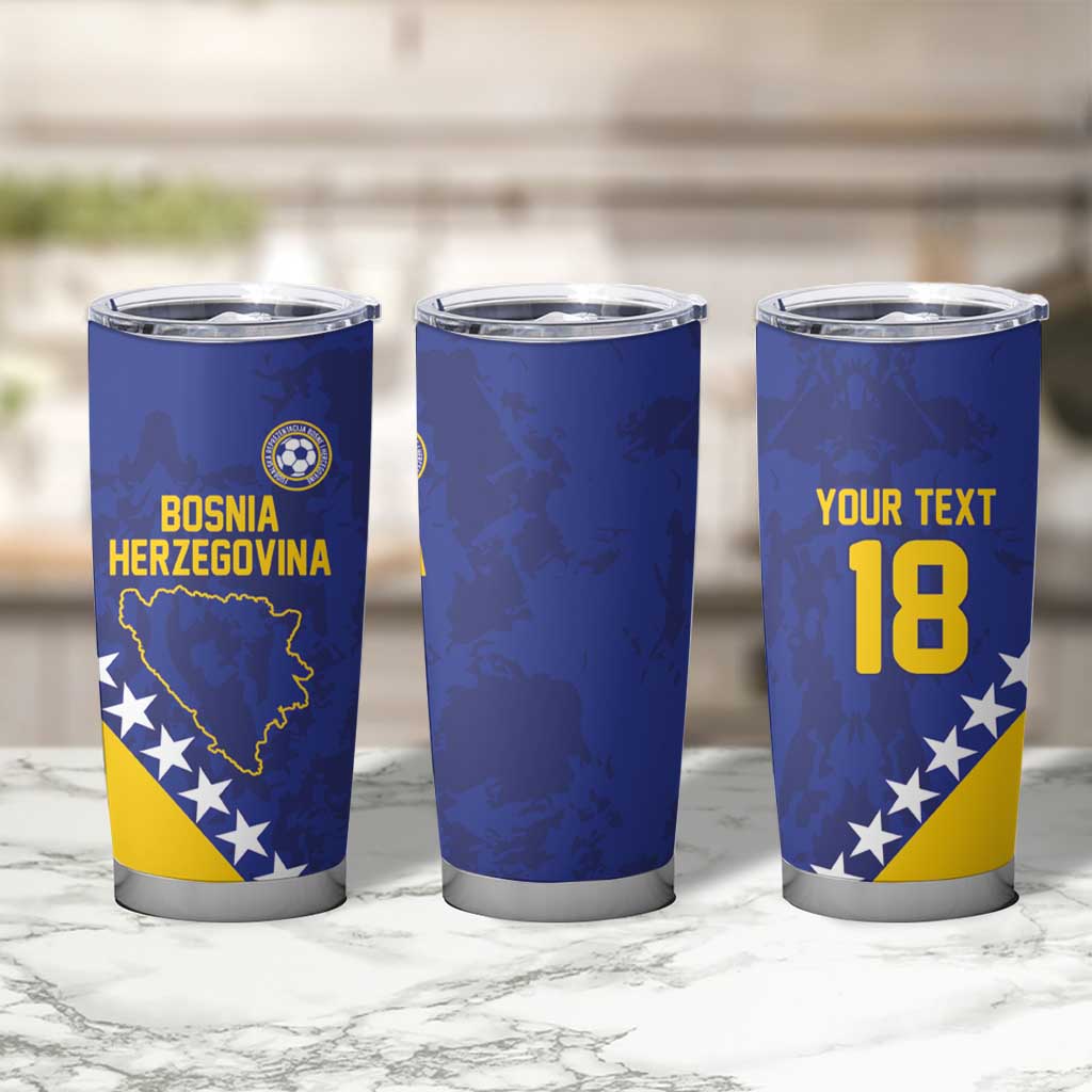 Custom Bosnia and Herzegovina Football Tumbler Cup Go Champion Sporty Style - Wonder Print Shop