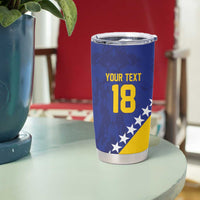 Custom Bosnia and Herzegovina Football Tumbler Cup Go Champion Sporty Style - Wonder Print Shop