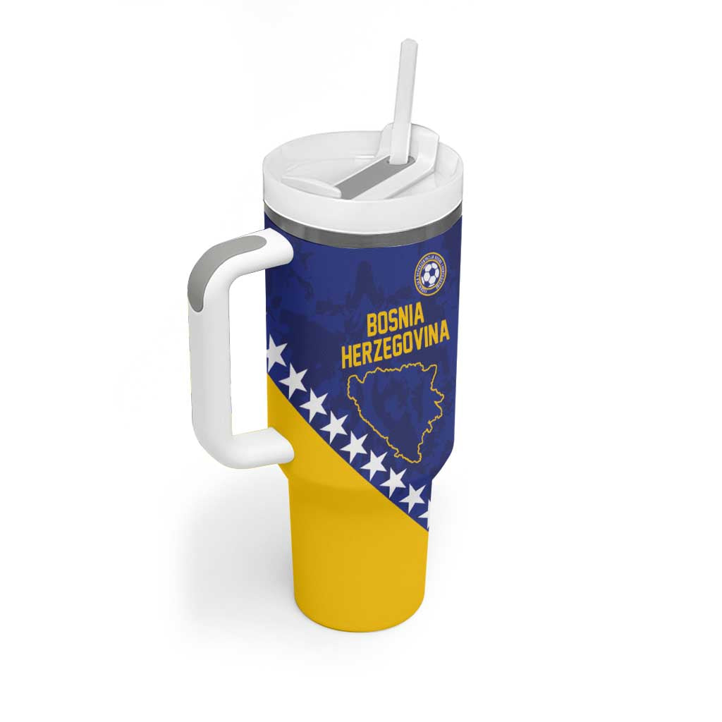 Custom Bosnia and Herzegovina Football Tumbler With Handle Go Champion Sporty Style - Wonder Print Shop