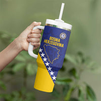 Custom Bosnia and Herzegovina Football Tumbler With Handle Go Champion Sporty Style - Wonder Print Shop