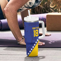Custom Bosnia and Herzegovina Football Tumbler With Handle Go Champion Sporty Style - Wonder Print Shop