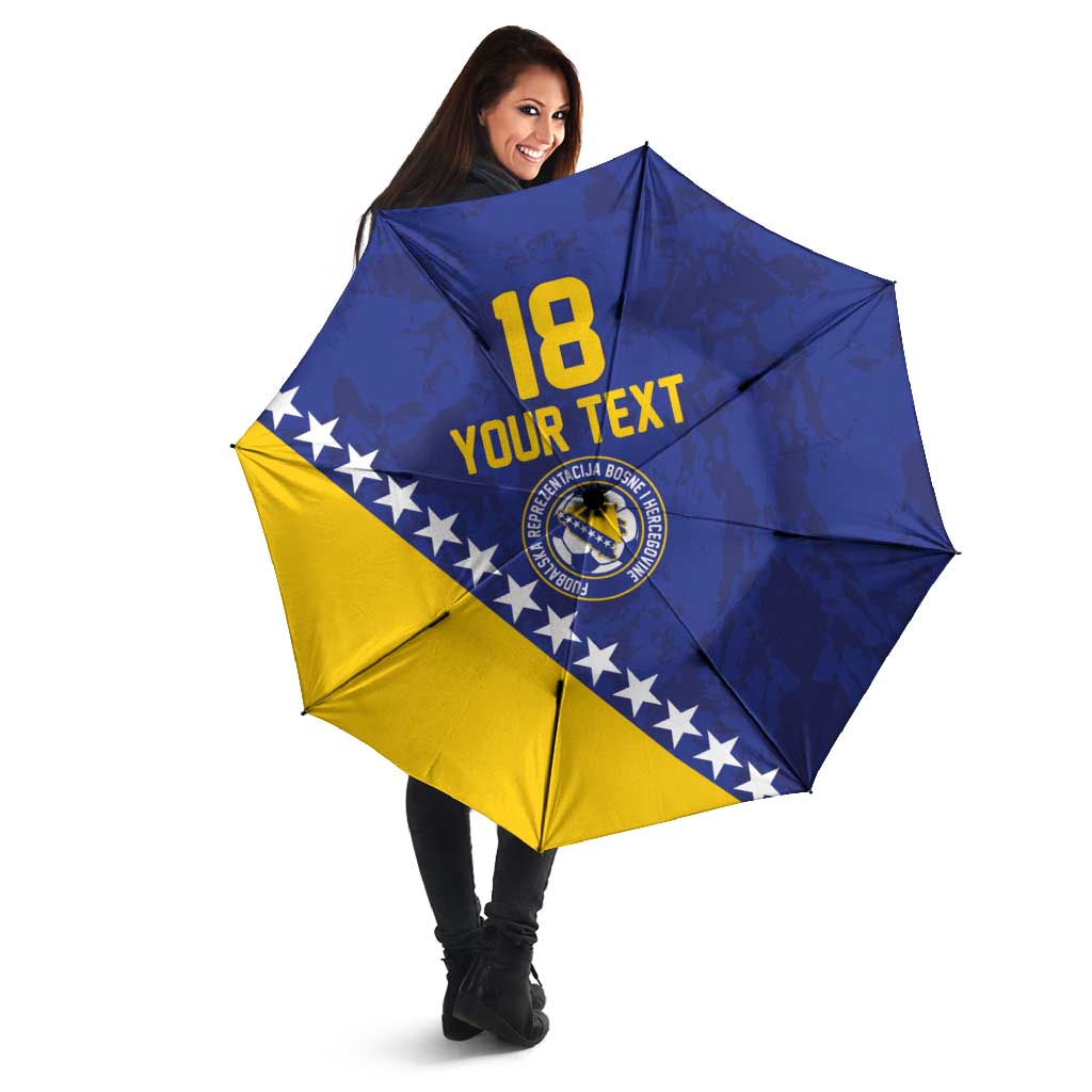 Custom Bosnia and Herzegovina Football Umbrella Go Champion Sporty Style - Wonder Print Shop