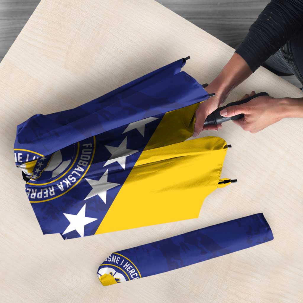 Custom Bosnia and Herzegovina Football Umbrella Go Champion Sporty Style - Wonder Print Shop