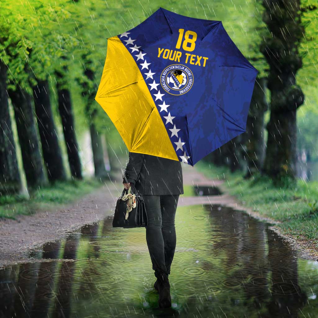 Custom Bosnia and Herzegovina Football Umbrella Go Champion Sporty Style - Wonder Print Shop