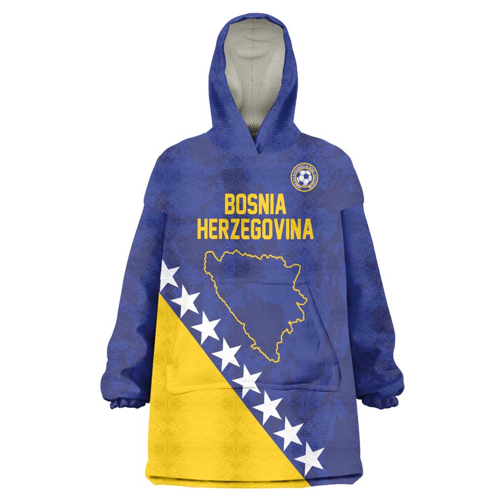 Custom Bosnia and Herzegovina Football Wearable Blanket Hoodie Go Champion Sporty Style - Wonder Print Shop