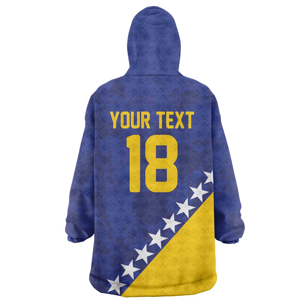 Custom Bosnia and Herzegovina Football Wearable Blanket Hoodie Go Champion Sporty Style - Wonder Print Shop