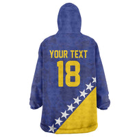 Custom Bosnia and Herzegovina Football Wearable Blanket Hoodie Go Champion Sporty Style - Wonder Print Shop