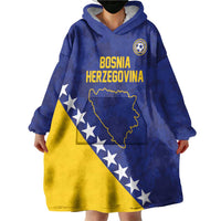 Custom Bosnia and Herzegovina Football Wearable Blanket Hoodie Go Champion Sporty Style - Wonder Print Shop
