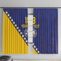 Custom Bosnia and Herzegovina Football Window Curtain Go Champion Sporty Style - Wonder Print Shop