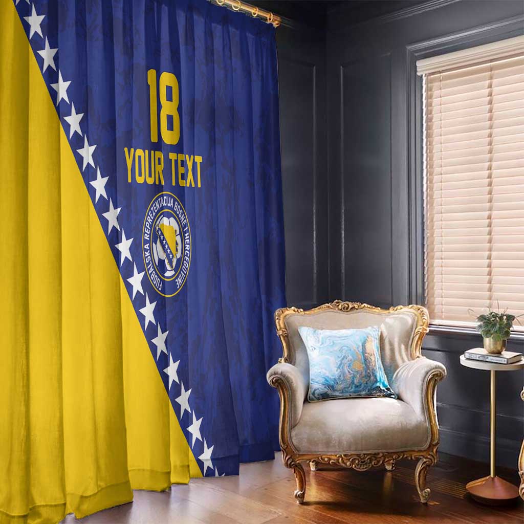 Custom Bosnia and Herzegovina Football Window Curtain Go Champion Sporty Style - Wonder Print Shop