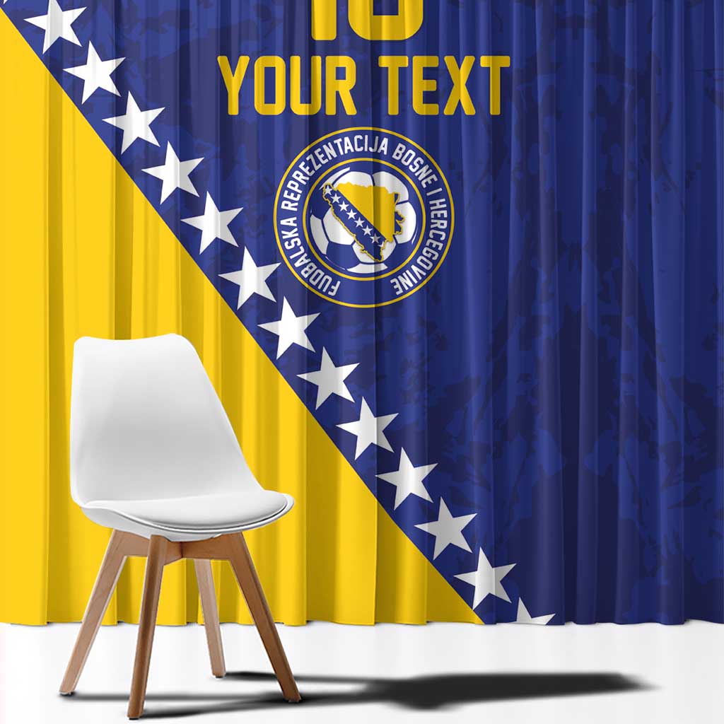 Custom Bosnia and Herzegovina Football Window Curtain Go Champion Sporty Style - Wonder Print Shop