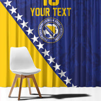 Custom Bosnia and Herzegovina Football Window Curtain Go Champion Sporty Style - Wonder Print Shop