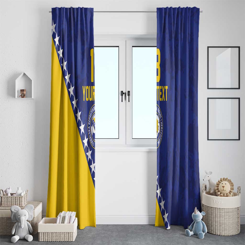 Custom Bosnia and Herzegovina Football Window Curtain Go Champion Sporty Style - Wonder Print Shop