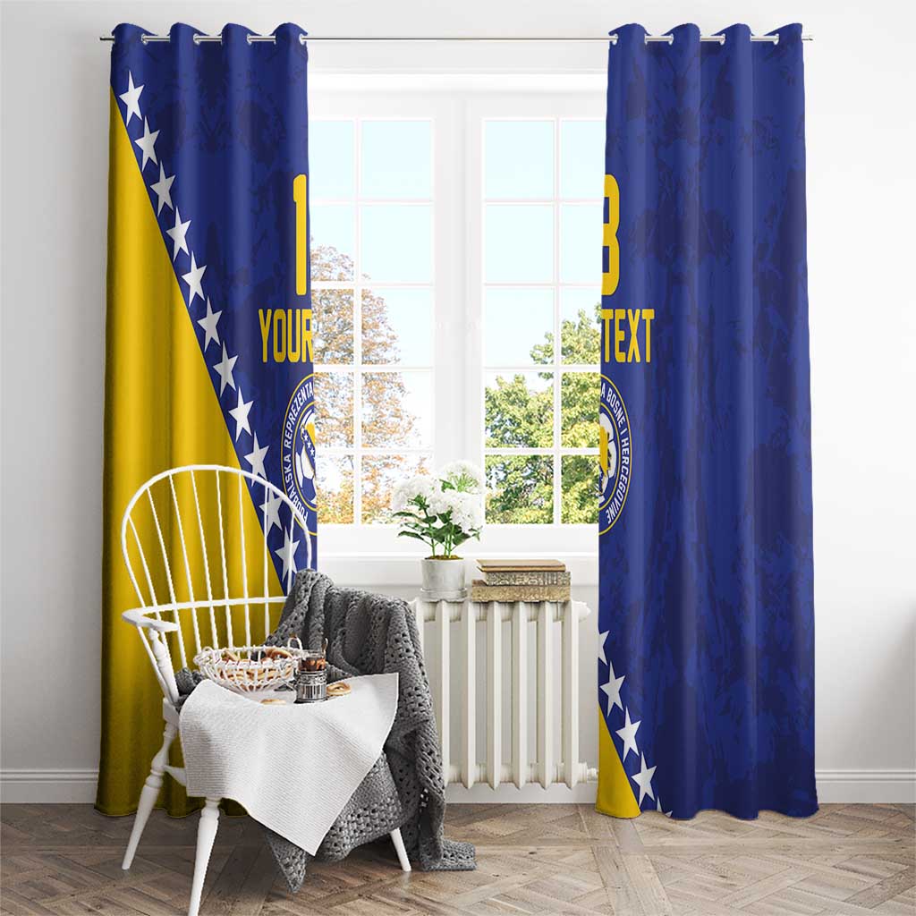 Custom Bosnia and Herzegovina Football Window Curtain Go Champion Sporty Style - Wonder Print Shop