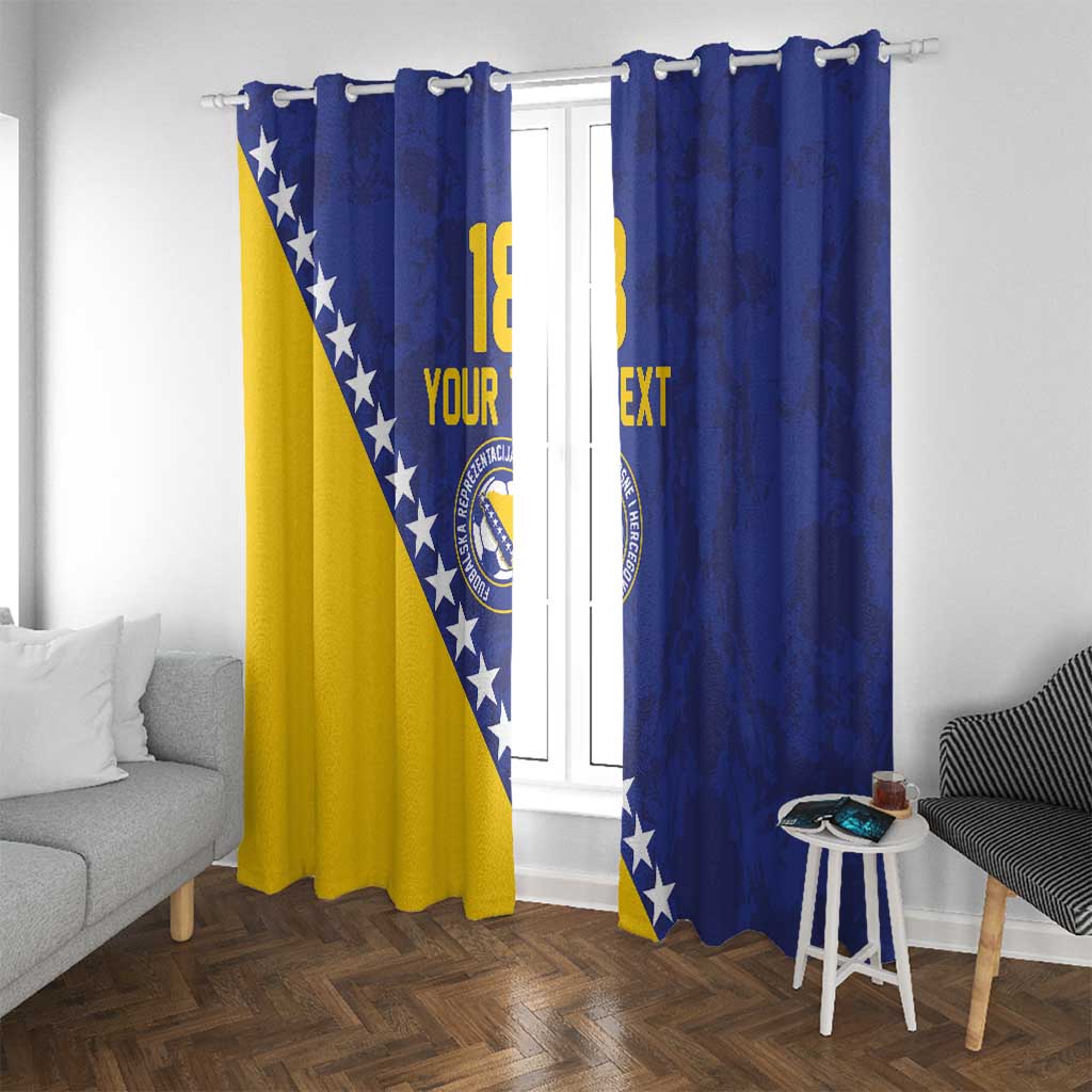 Custom Bosnia and Herzegovina Football Window Curtain Go Champion Sporty Style - Wonder Print Shop