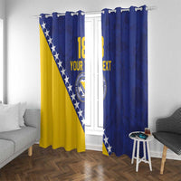 Custom Bosnia and Herzegovina Football Window Curtain Go Champion Sporty Style - Wonder Print Shop
