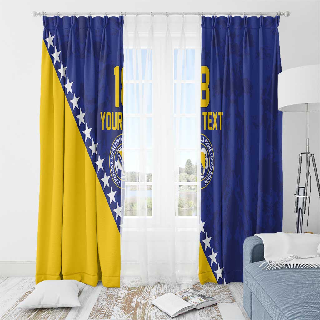 Custom Bosnia and Herzegovina Football Window Curtain Go Champion Sporty Style - Wonder Print Shop