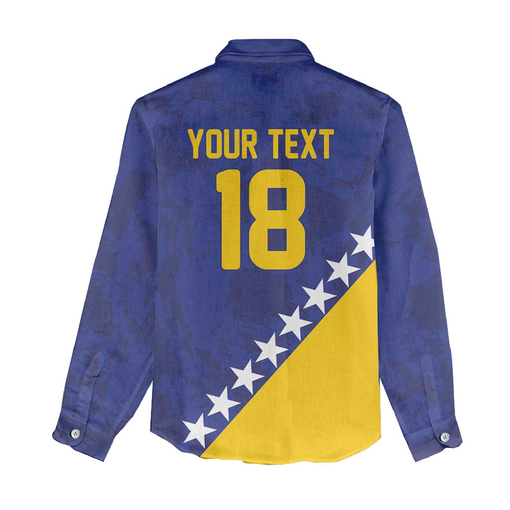 Custom Bosnia and Herzegovina Football Women Casual Shirt Go Champion Sporty Style - Wonder Print Shop