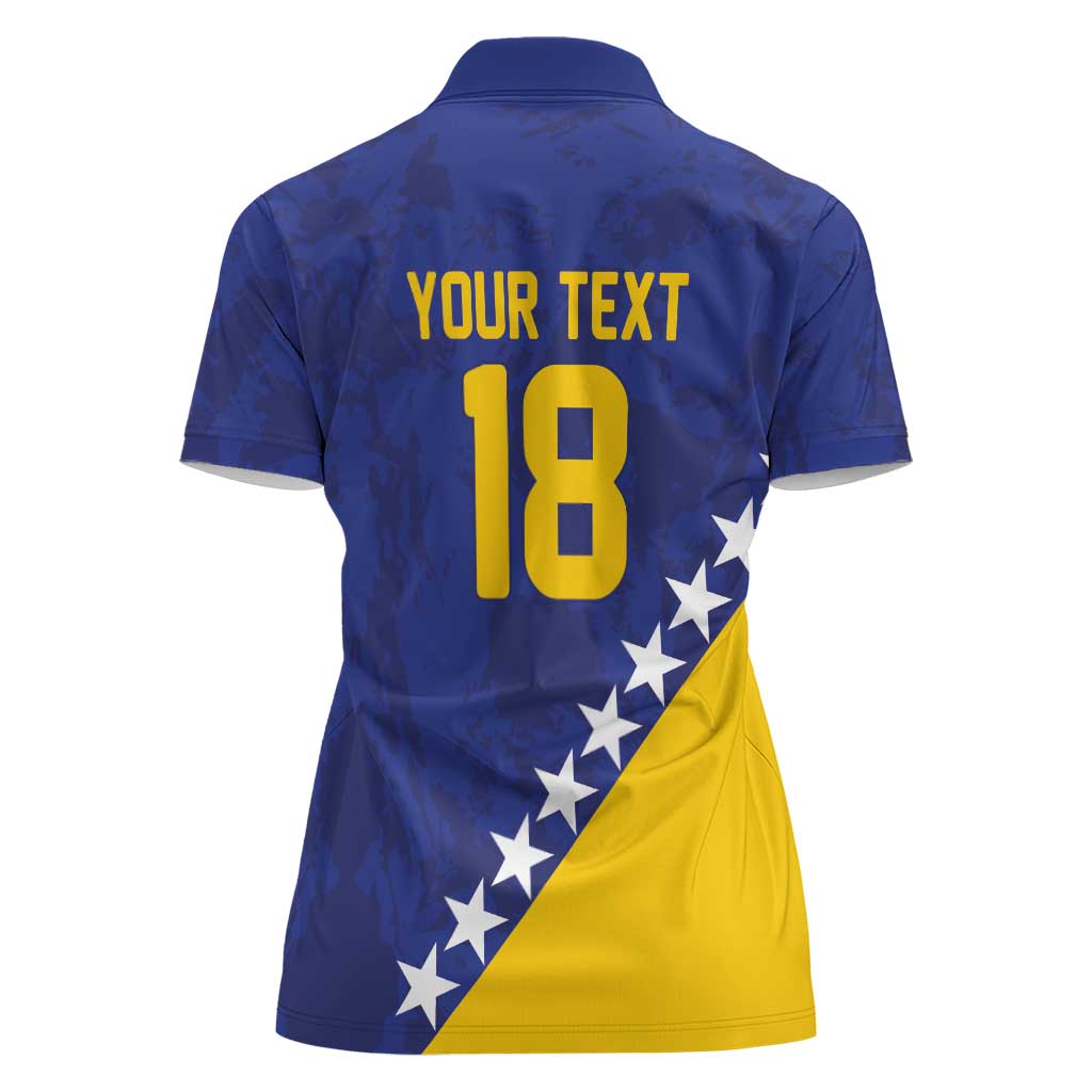 Custom Bosnia and Herzegovina Football Women Polo Shirt Go Champion Sporty Style - Wonder Print Shop