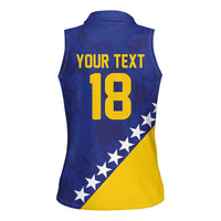 Custom Bosnia and Herzegovina Football Women Sleeveless Polo Shirt Go Champion Sporty Style - Wonder Print Shop