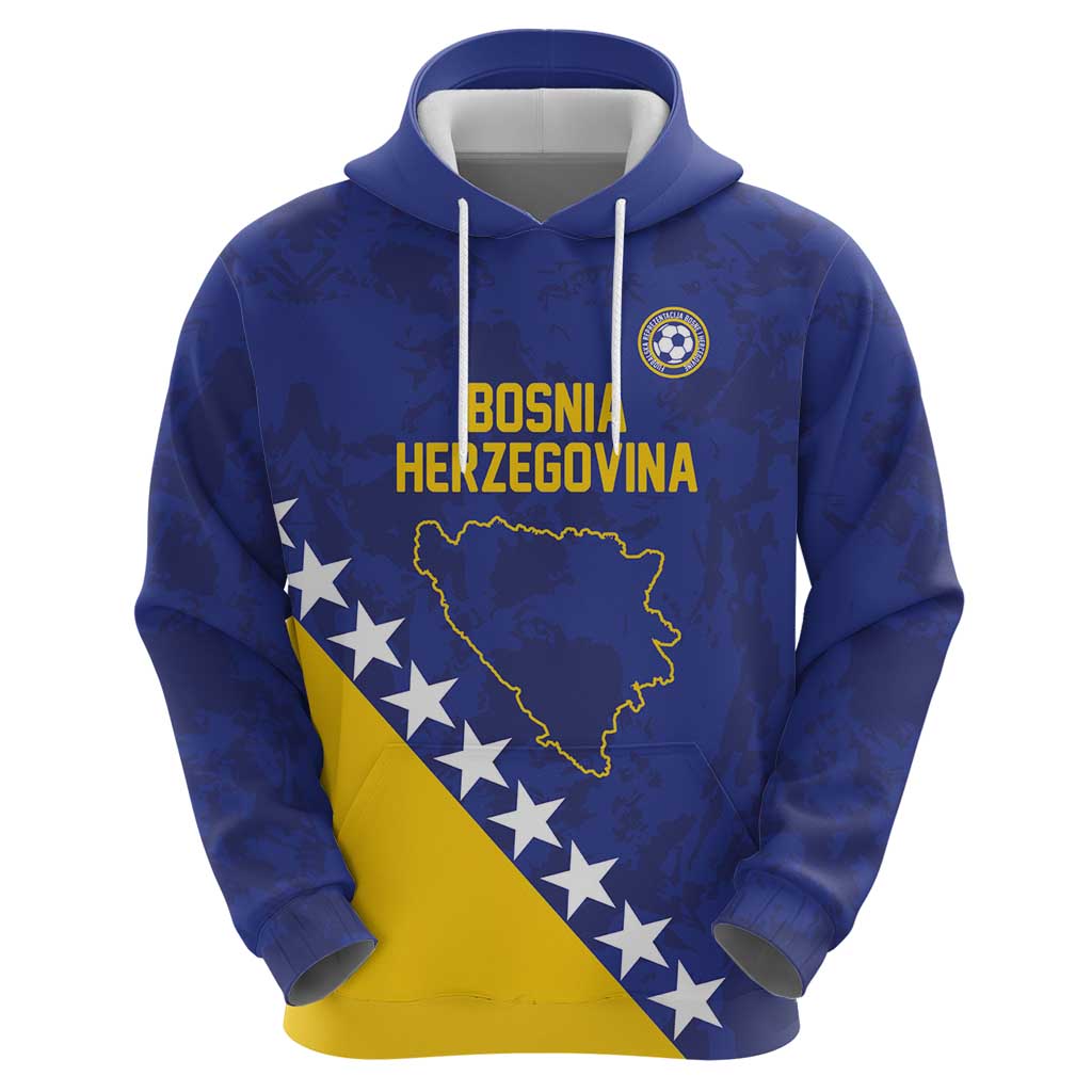 Custom Bosnia and Herzegovina Football Zip Hoodie Go Champion Sporty Style - Wonder Print Shop